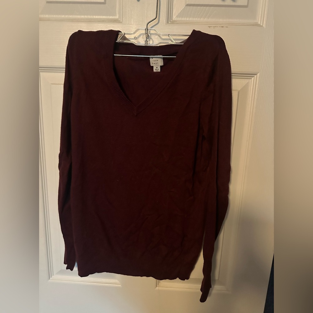 a new day Maroon Knit Top